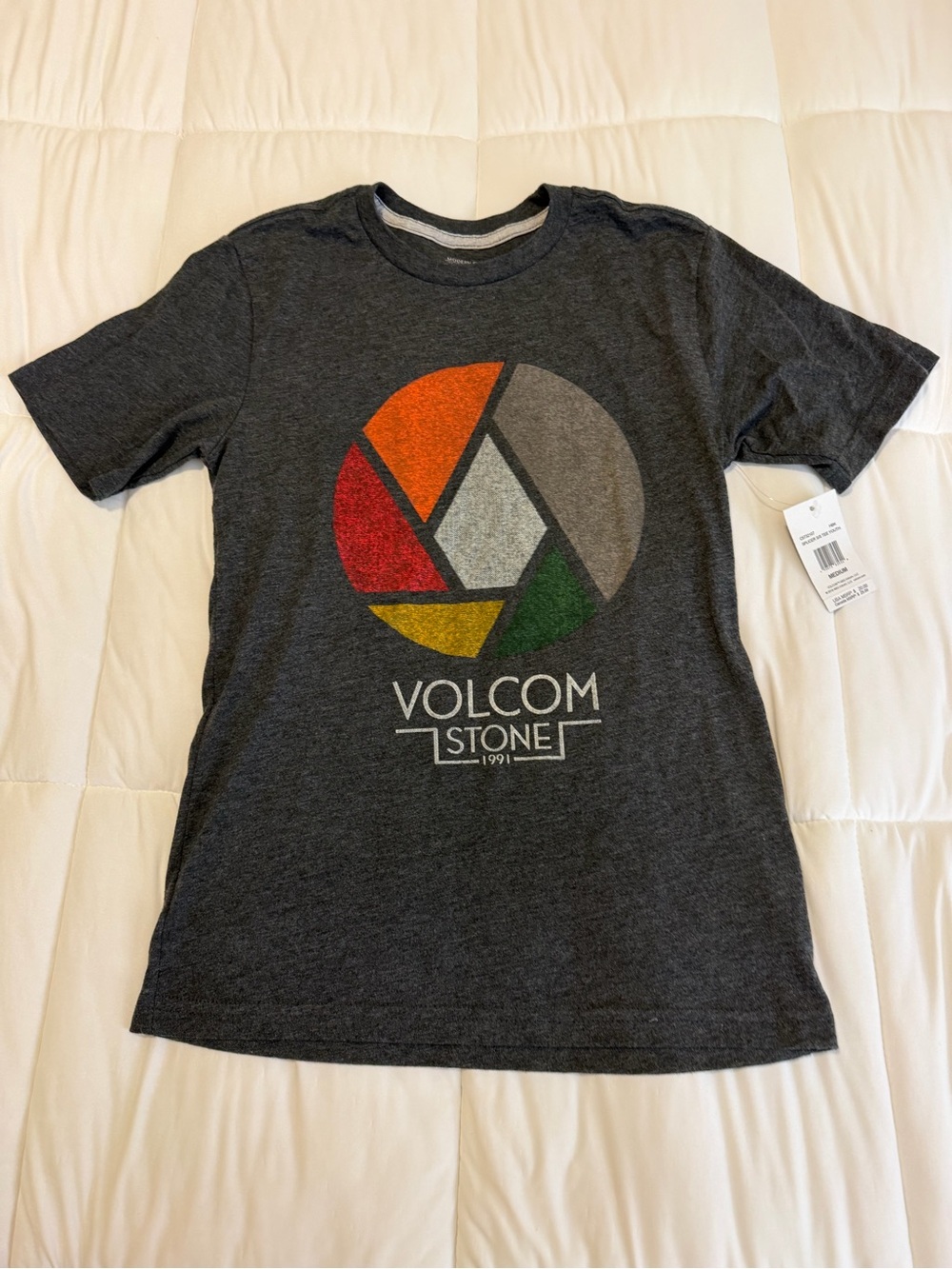 Kids' Charcoal Graphic Tee - Multicolor Logo
